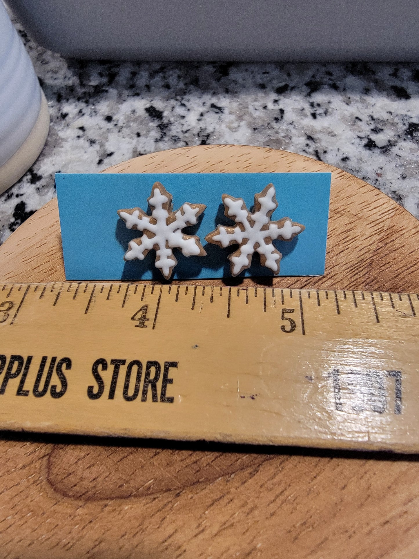 Gingerbread snowflake studs