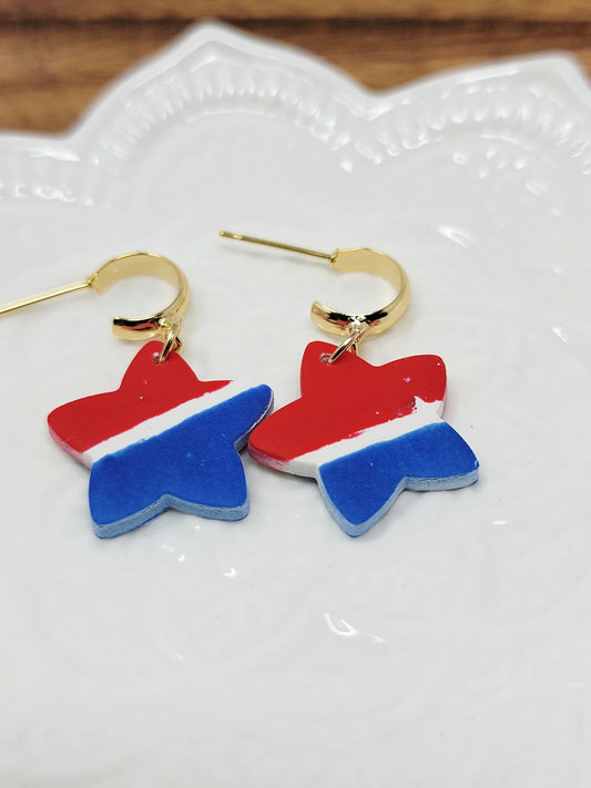 Red white& blue star dangles