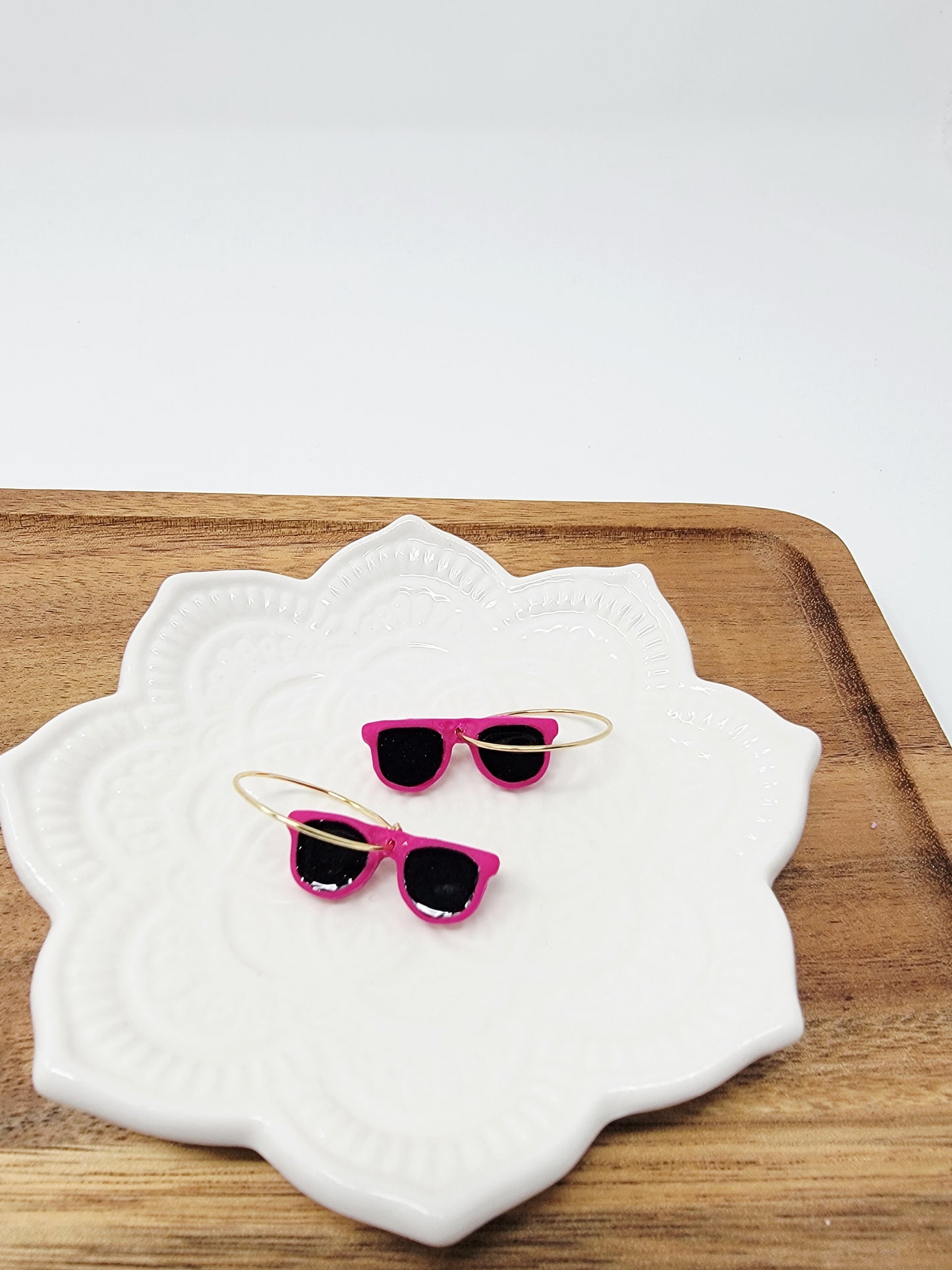 Pink sunglasses hoops