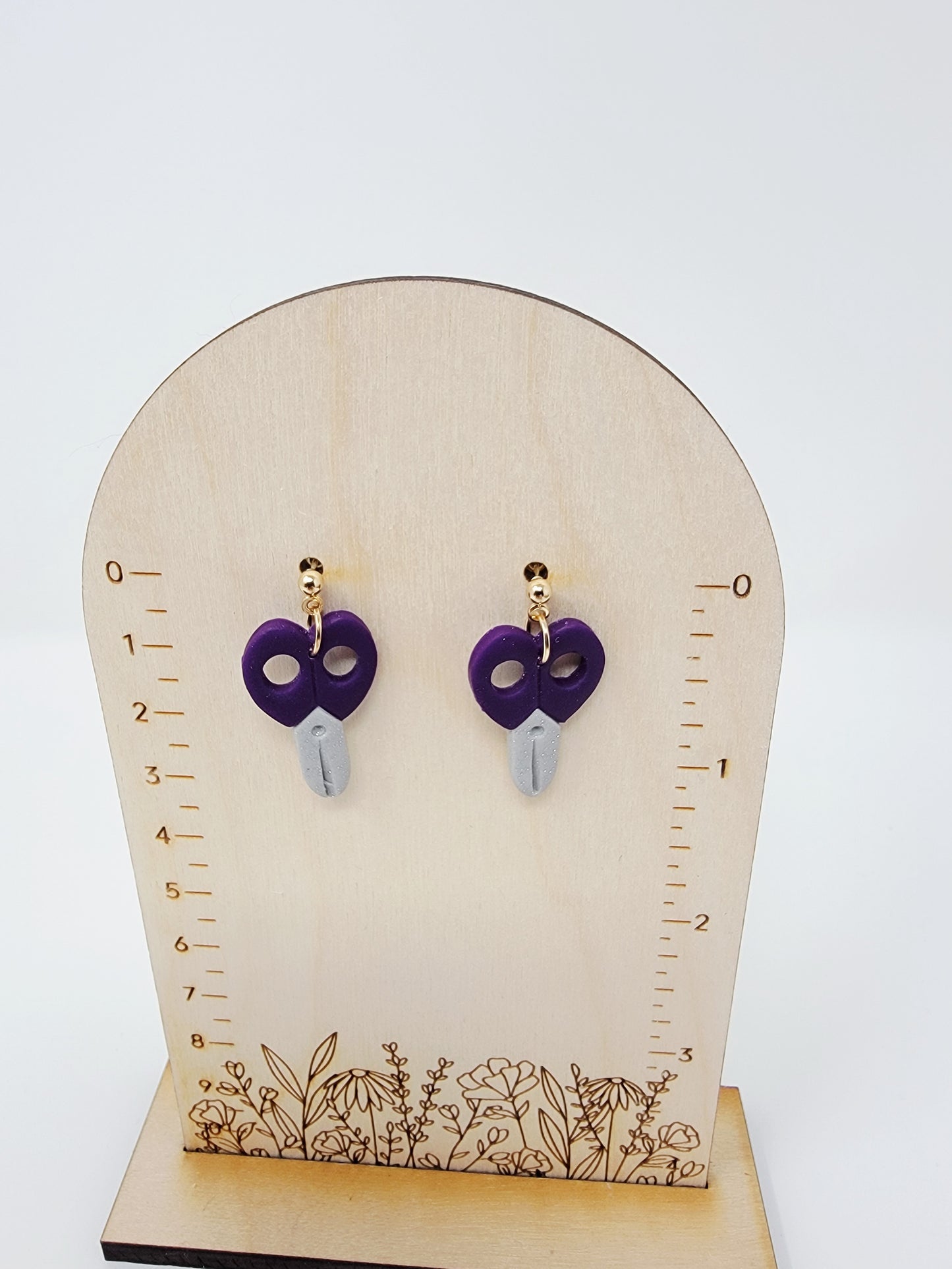 Purple scissor dangles
