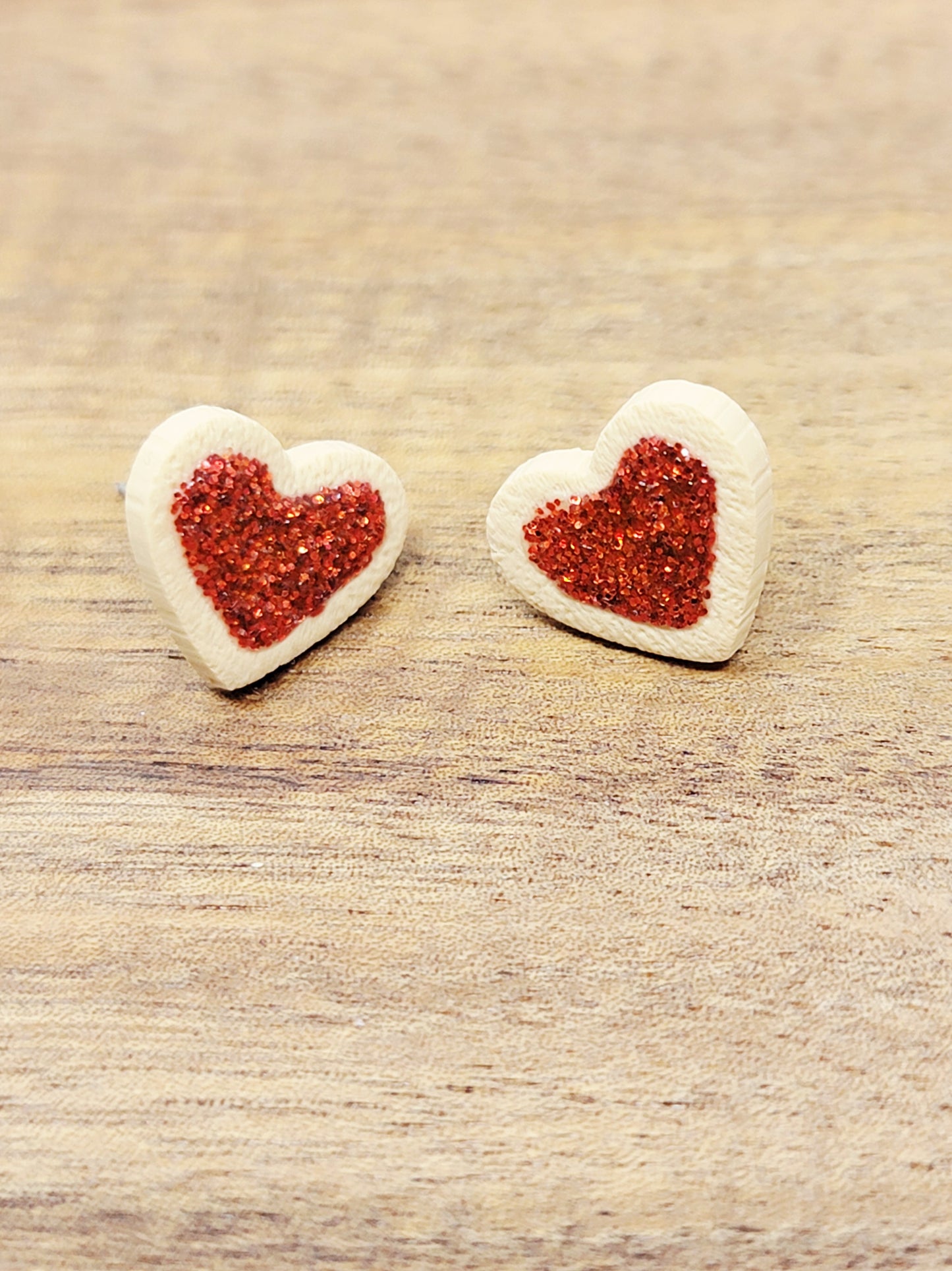 Heart thumbprint cookie studs