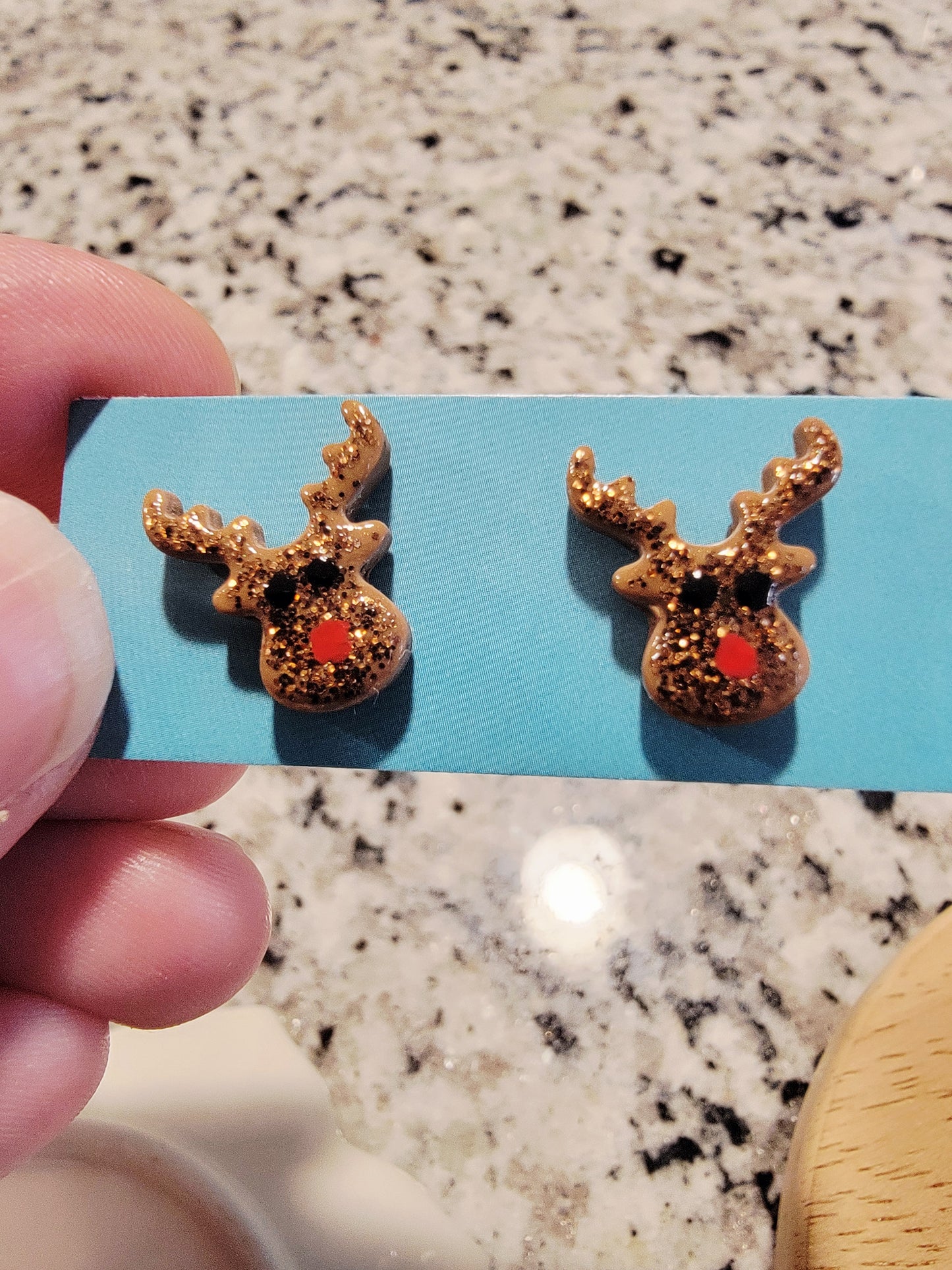 Glittery reindeer studs