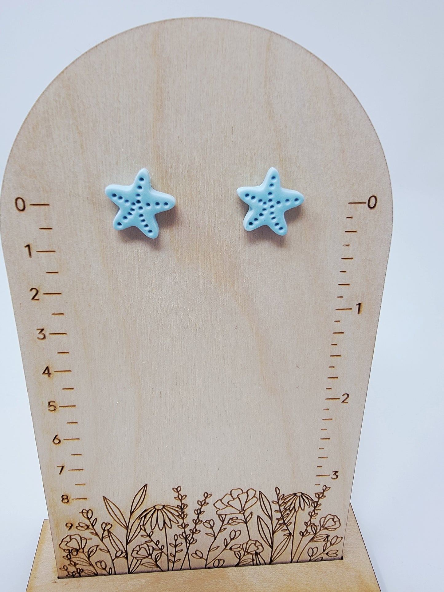 Blue starfish studs