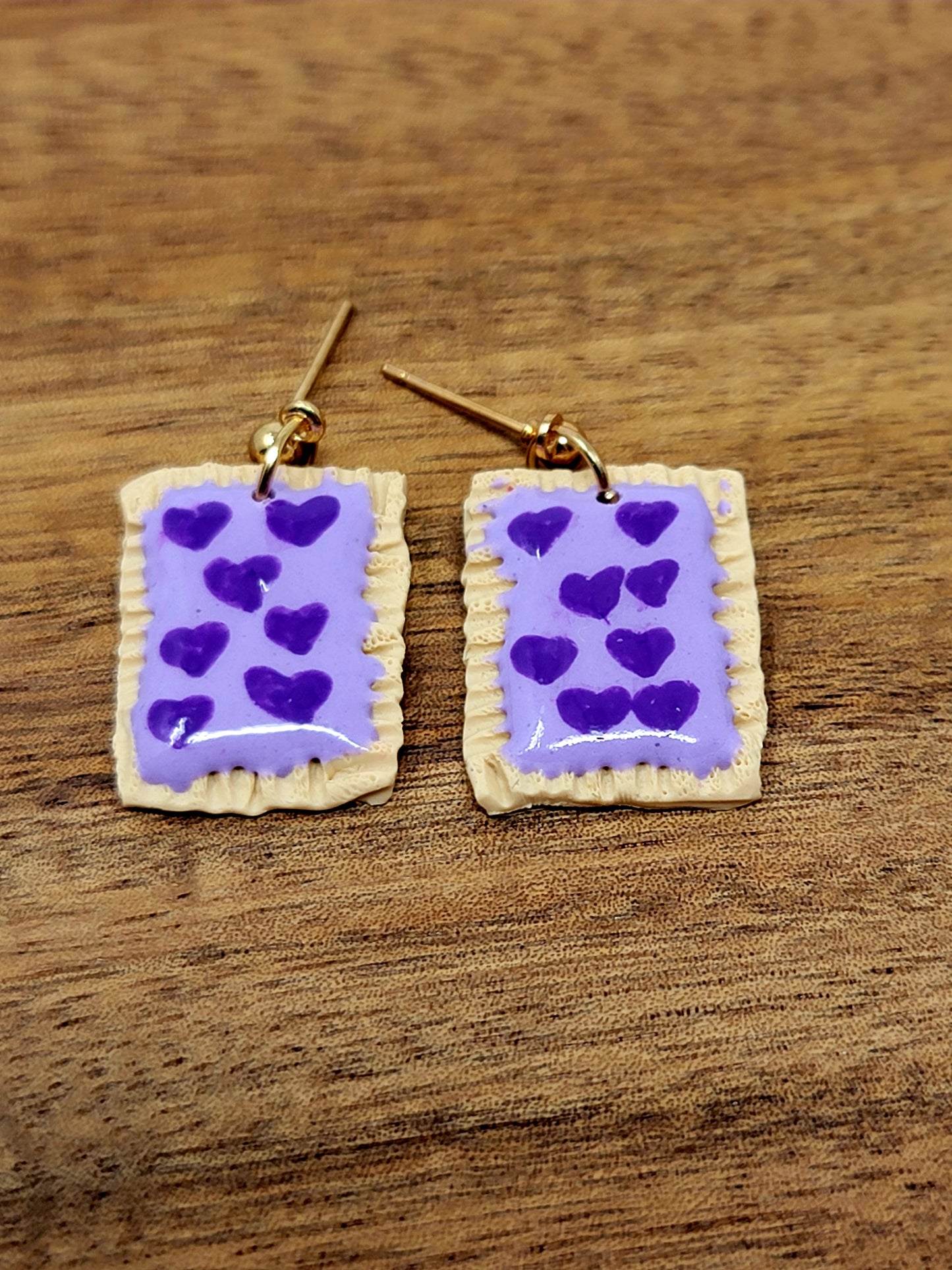Purple heart pastry dangles