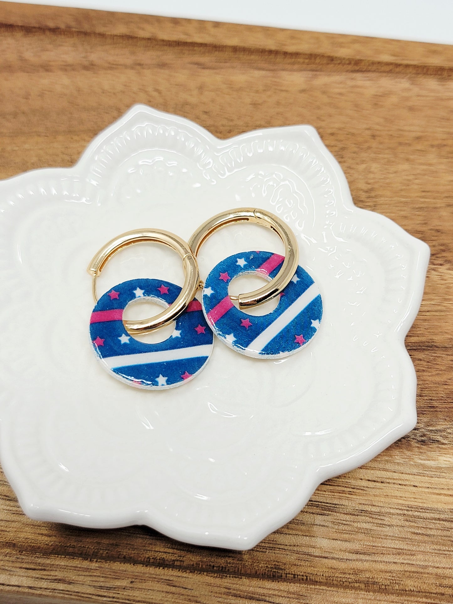 Stars& stripes large hoops