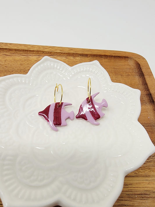 Purple tropical fish hoops