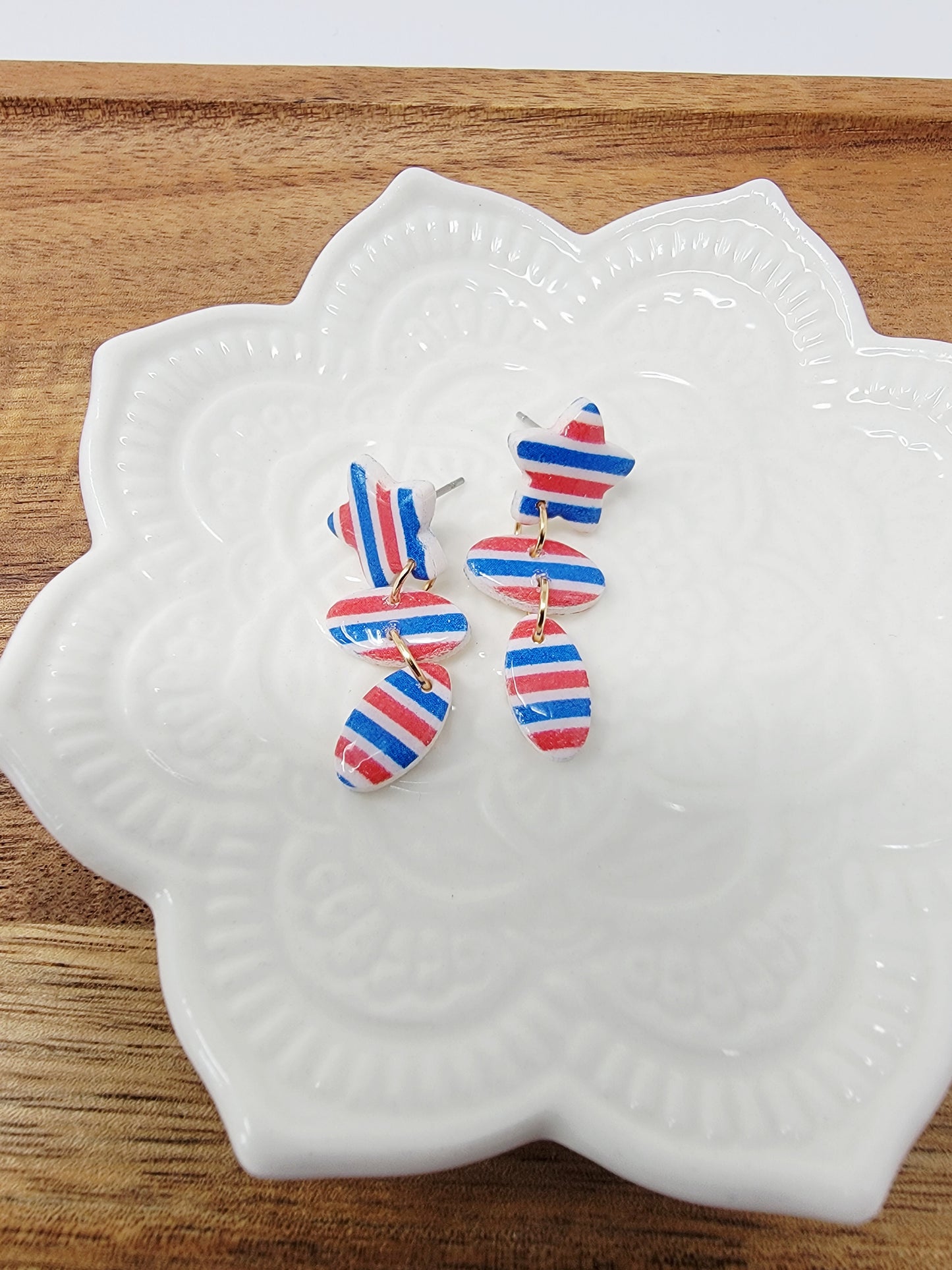 Striped 3 piece dangles