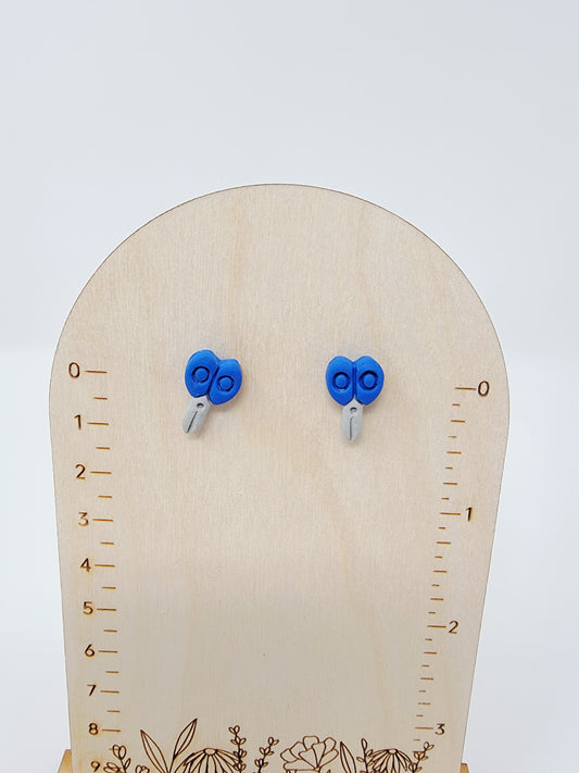 Blue scissor studs