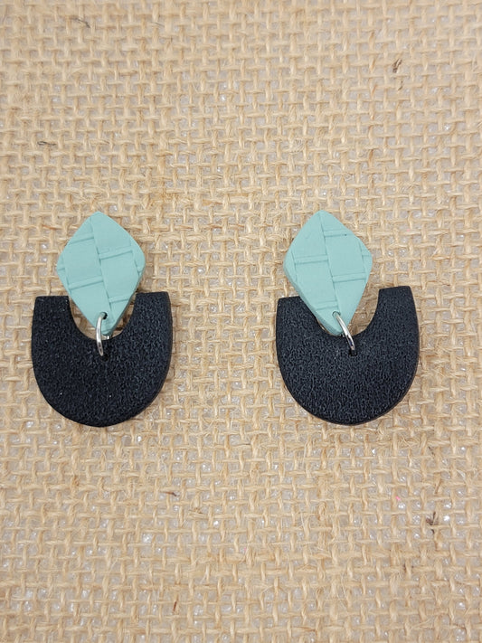 Mint and black dangles