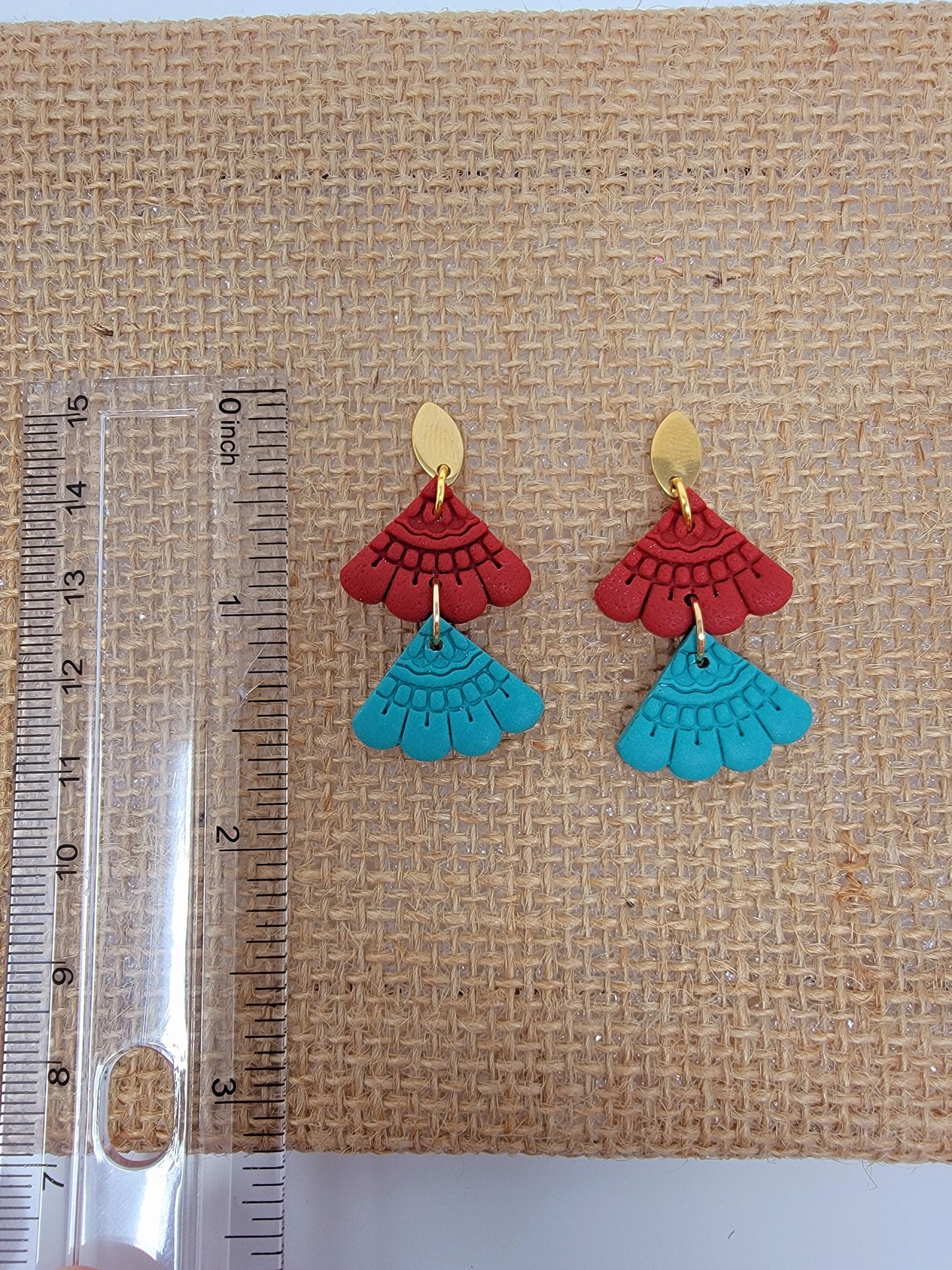 2 tone textured dangles