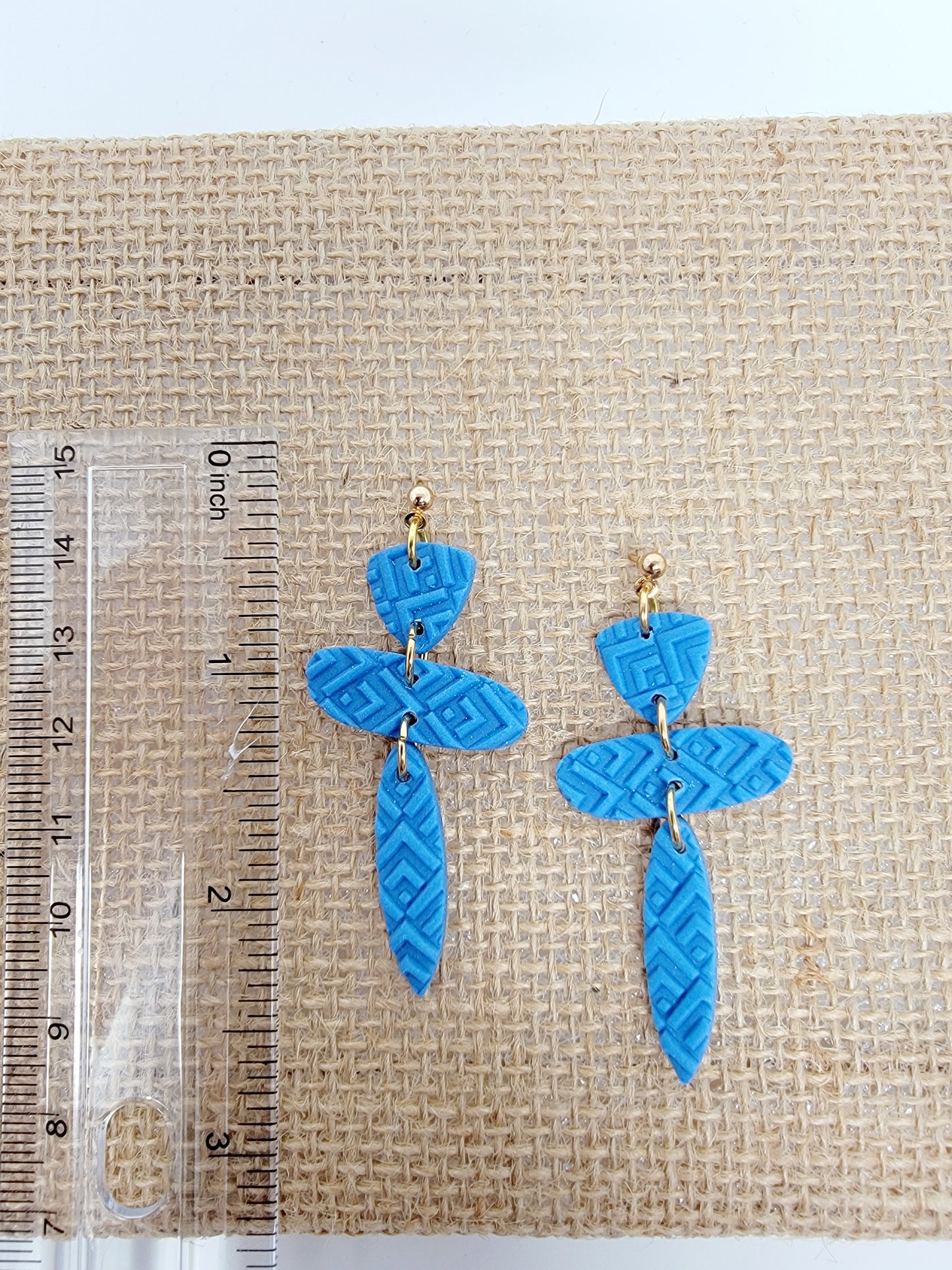 Blue textured dangles