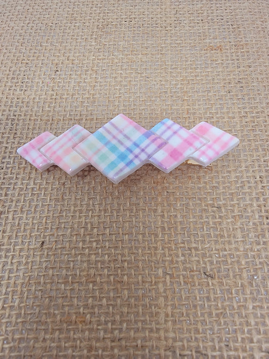 Easter plaid 3 inch hairclip