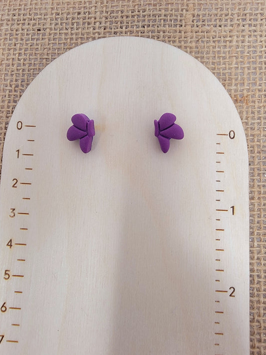 Purple butterfly studs