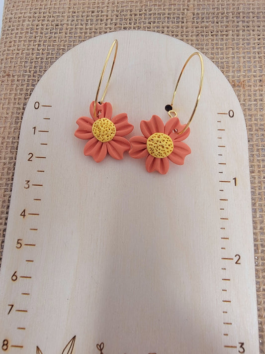 Orange floral hoops