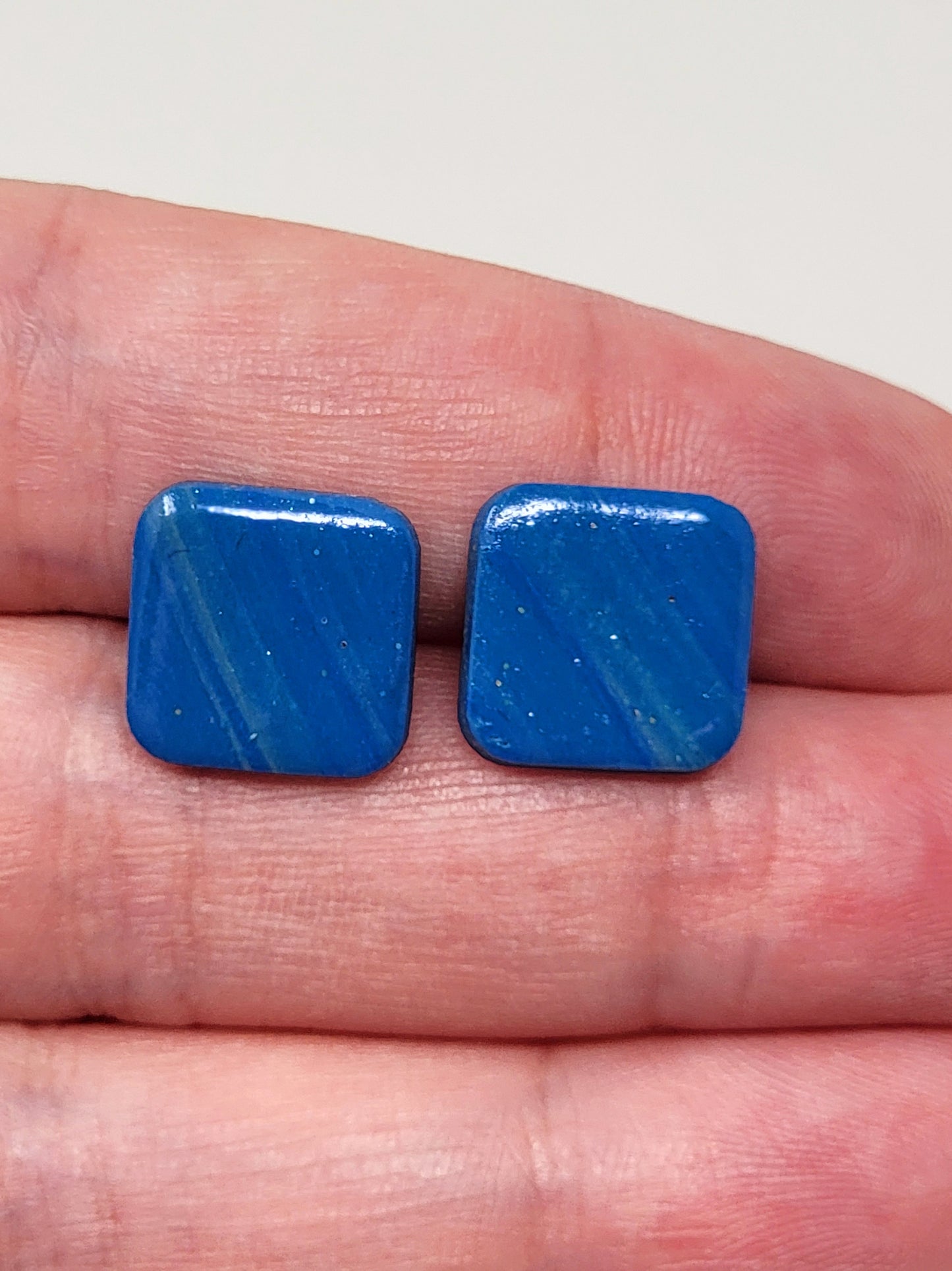 Shimmery blue studs