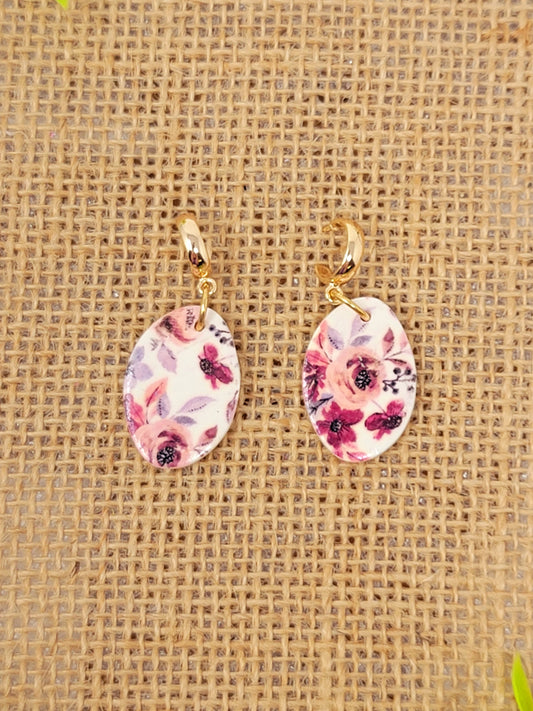 Floral dangles with gold accent