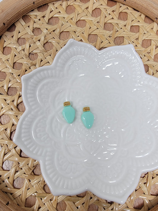 Mint christmas tree light studs