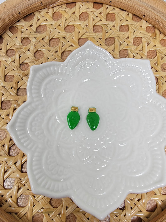 Green christmas light studs