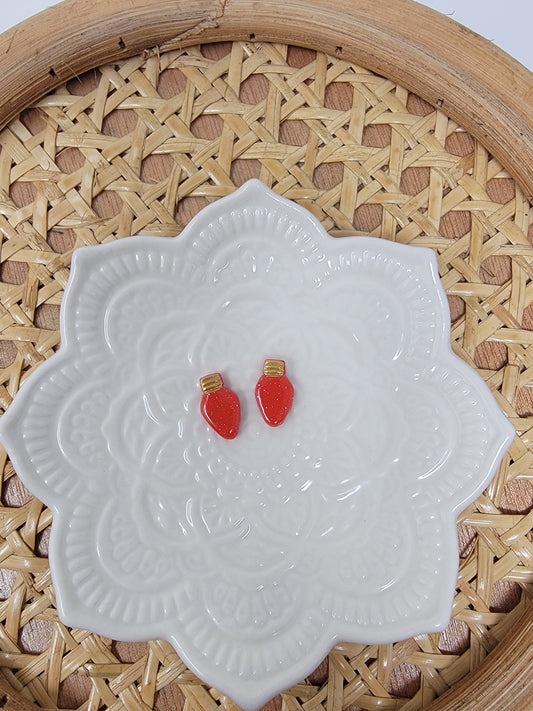 Red christmas light studs