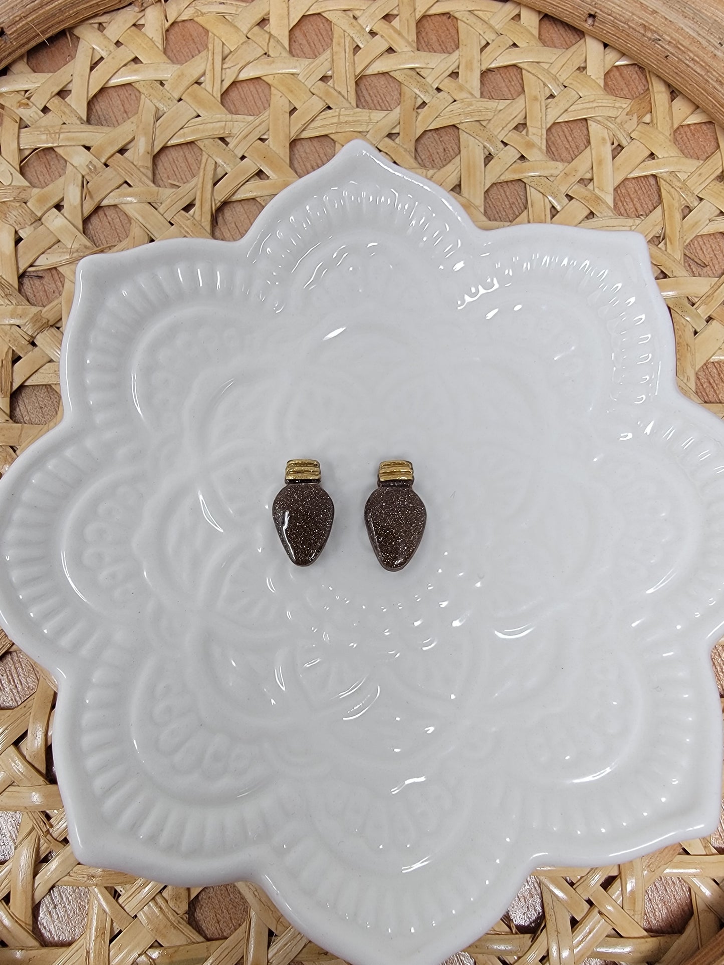 Dark brown christmas light studs