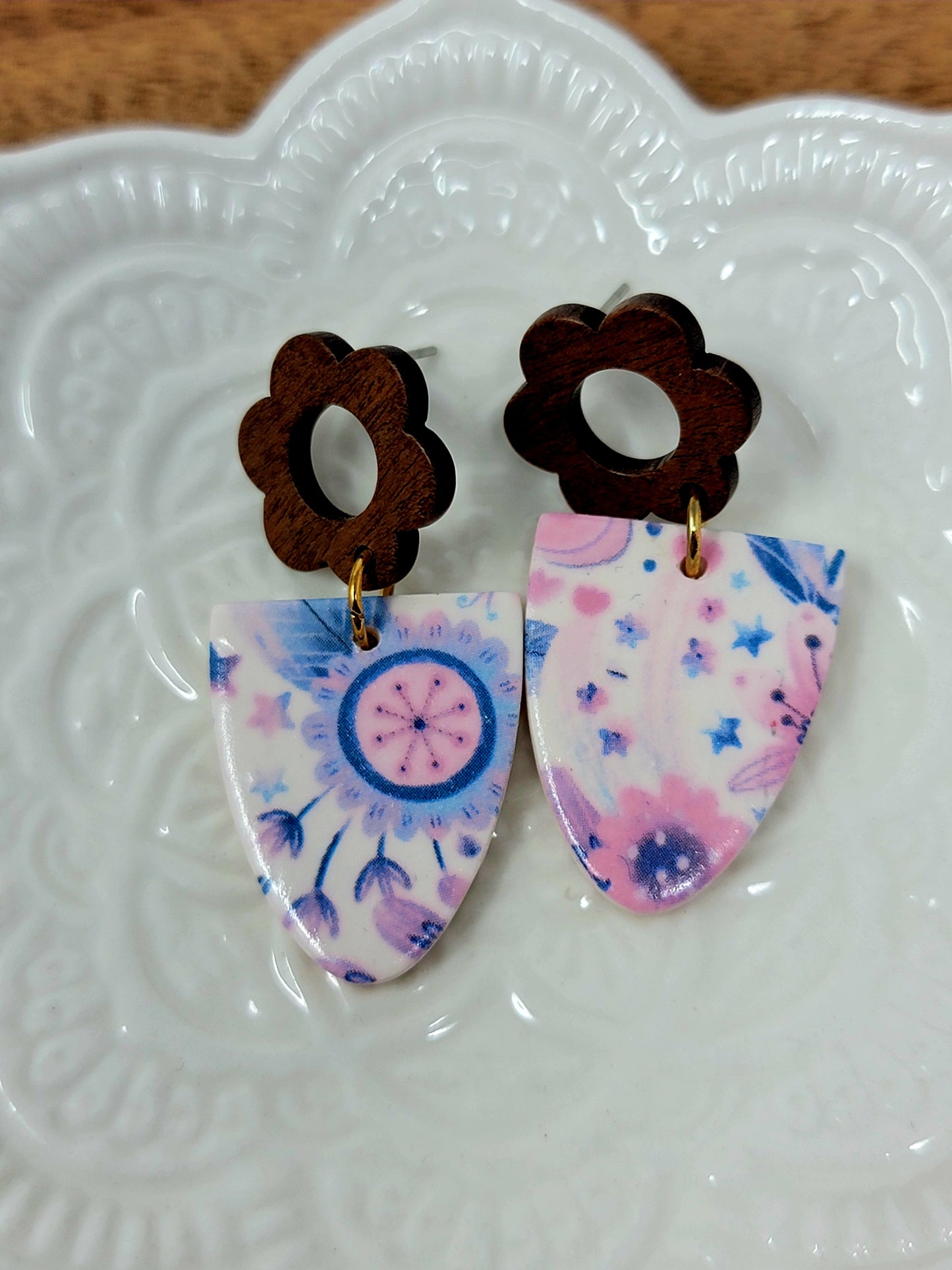 Whimsical floral dangles