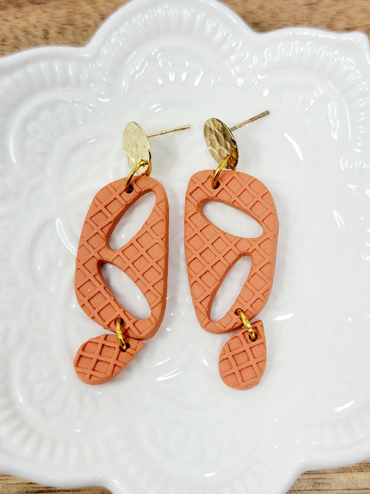 Muted orange texture abstract dangles