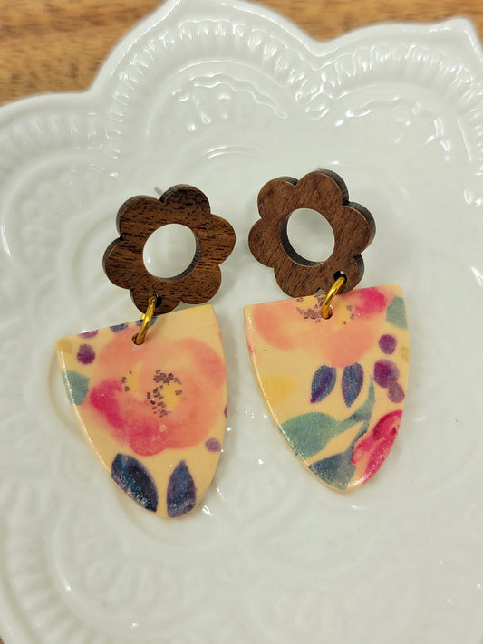 Watercolor floral dangles