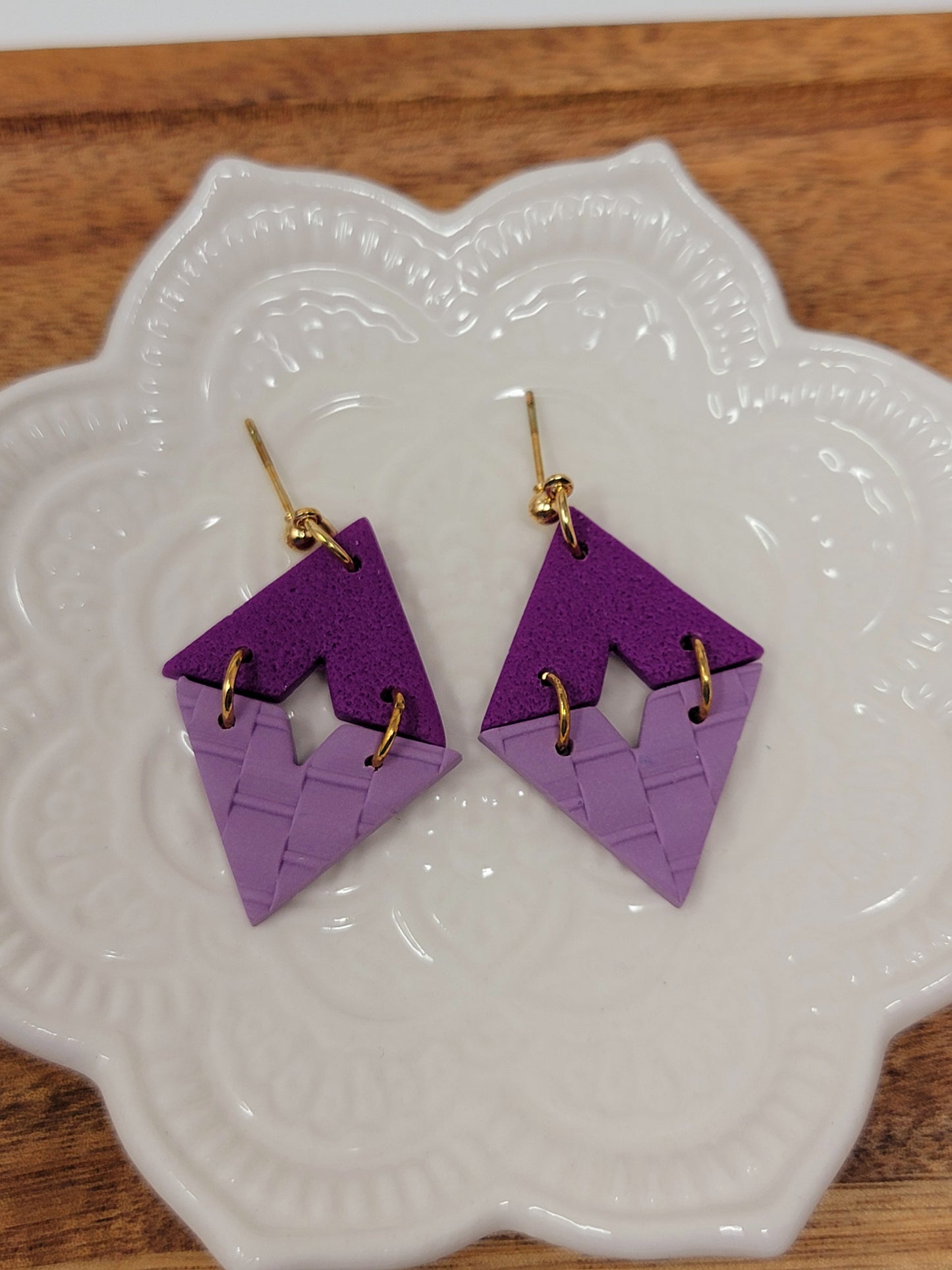 2 tone purple dangles