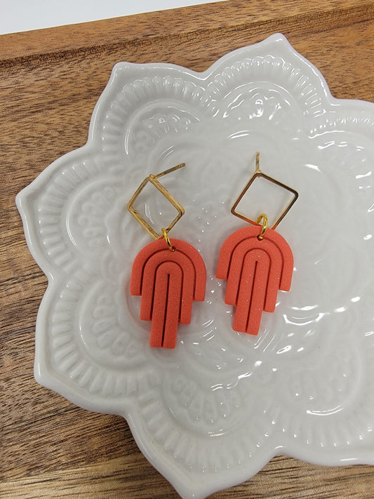 Peachy coral dangles