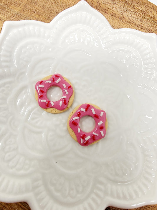 Vanilla sprinkle donut studs