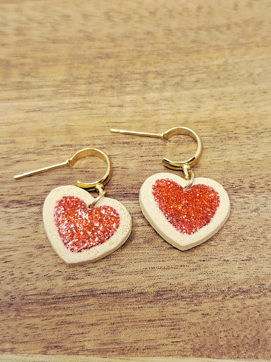 Heart thumbprint cookie dangles