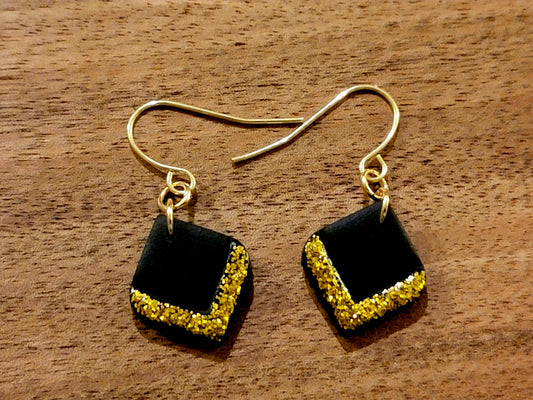 Black& gold glitter dangles