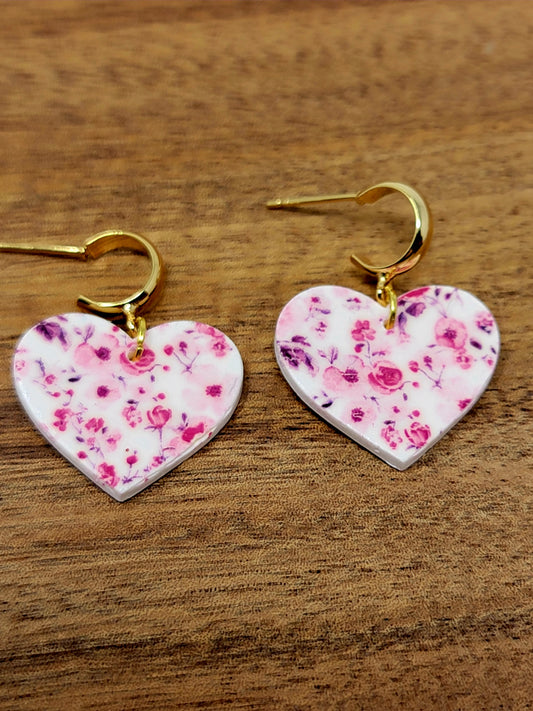 Floral design heart dangles