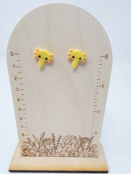 Yellow axolotl studs