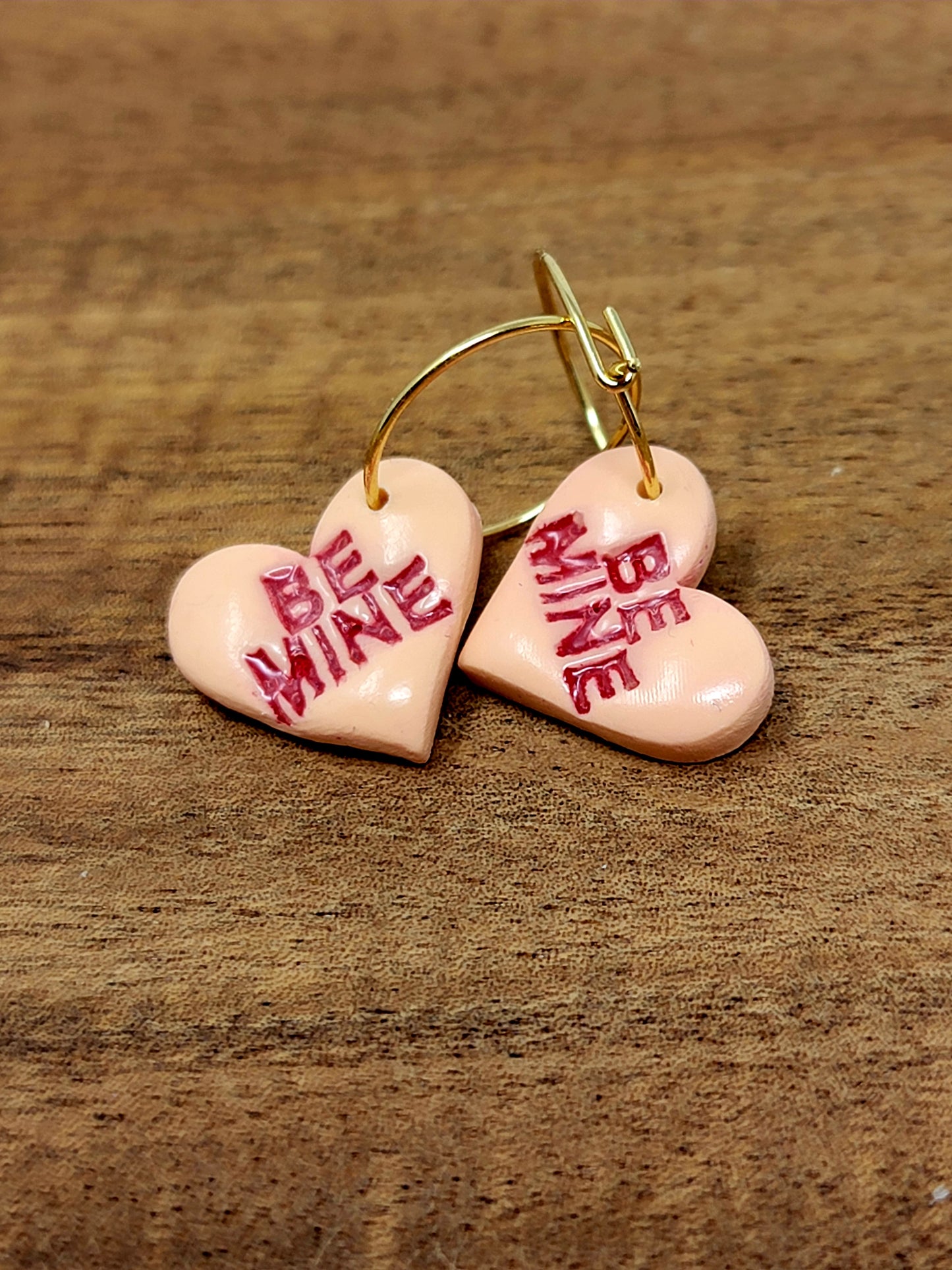 Orange conversation heart hoops