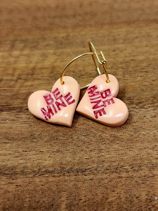 Orange conversation heart hoops