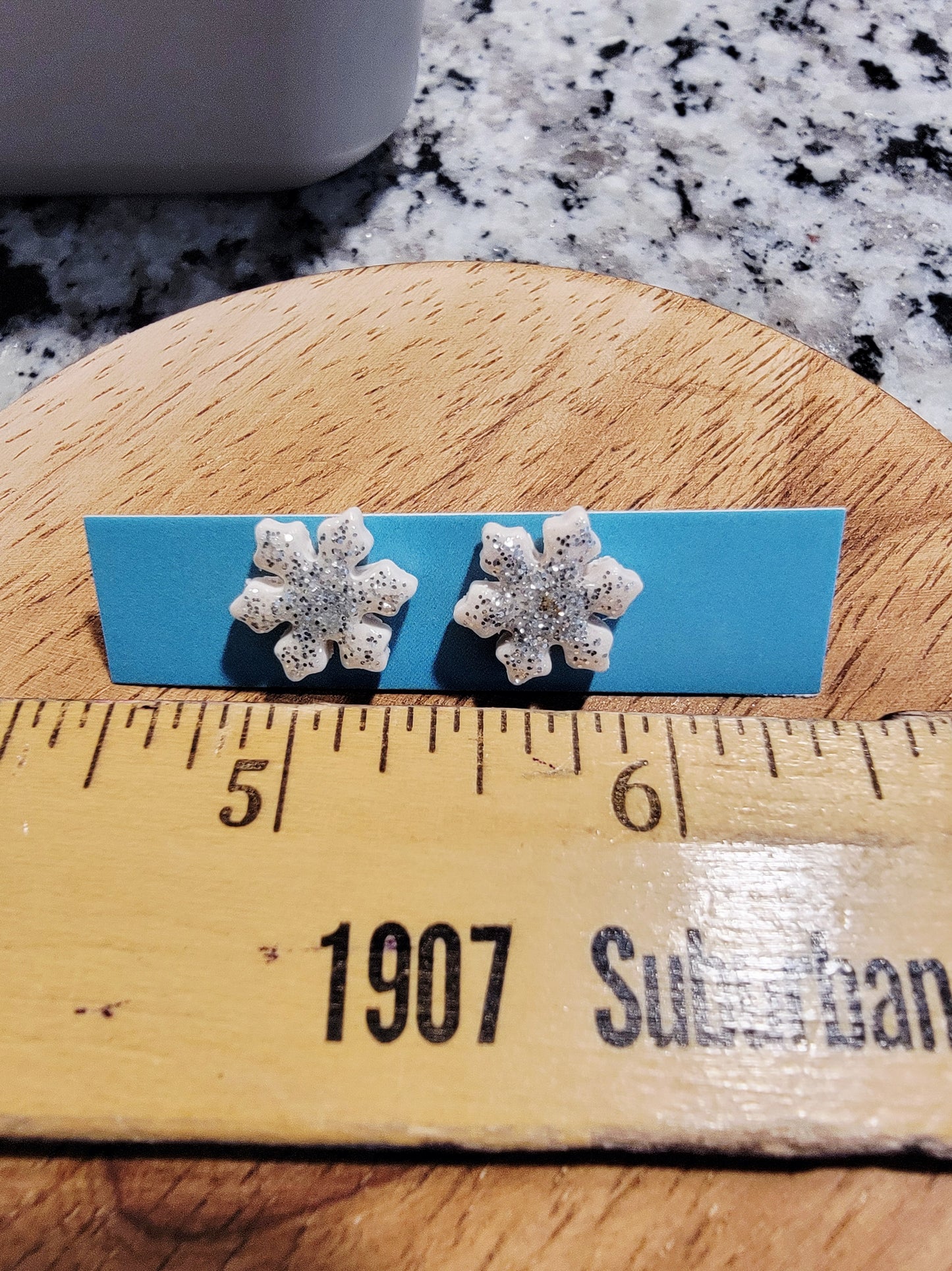 Sparkly snowflake studs