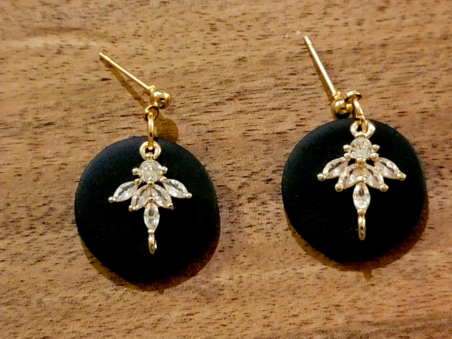 Black & gold charm dangles