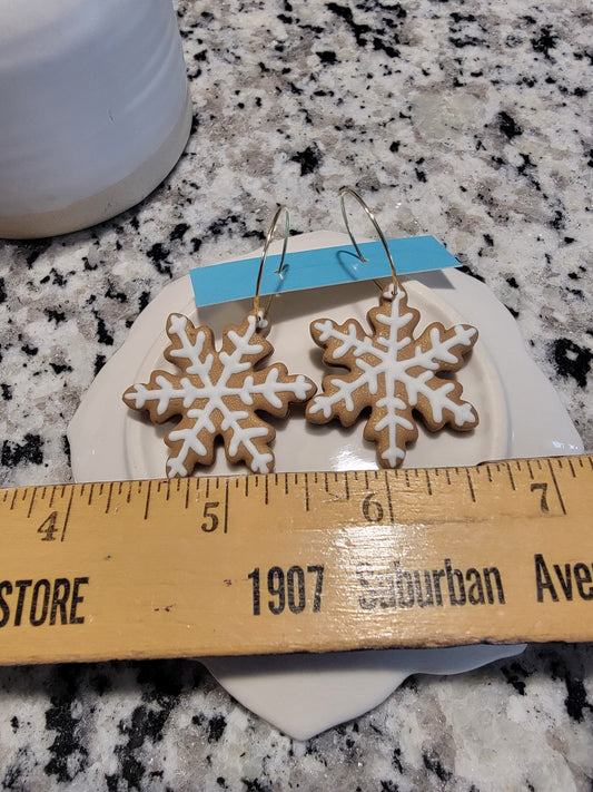 Gingerbread snowflake hoops