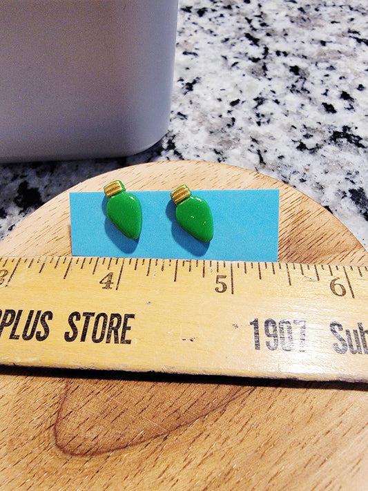 Green christmas light studs