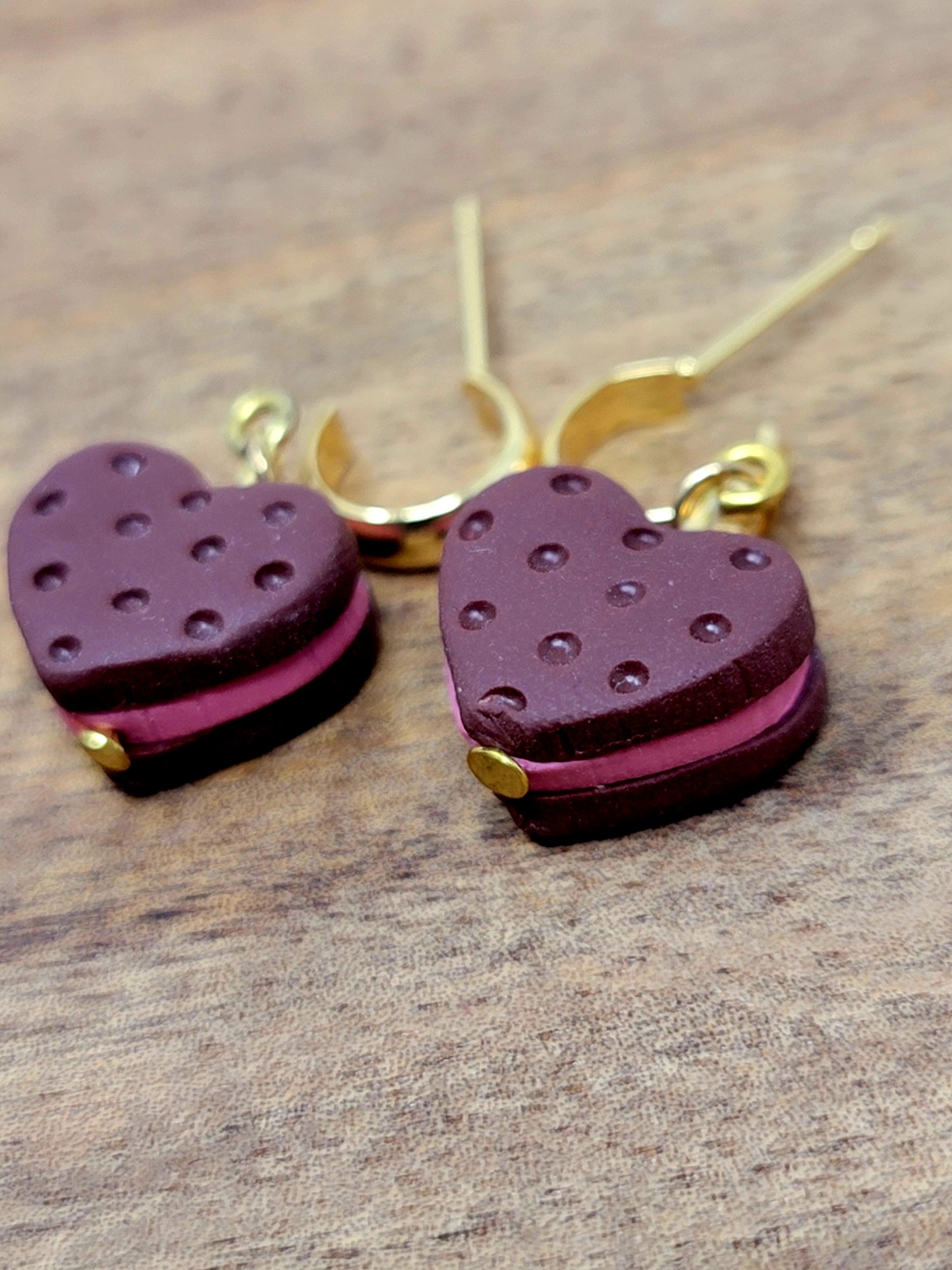 Heart shaped ice cream sandwich dangles