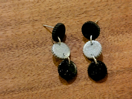 Black& silver circle dangles