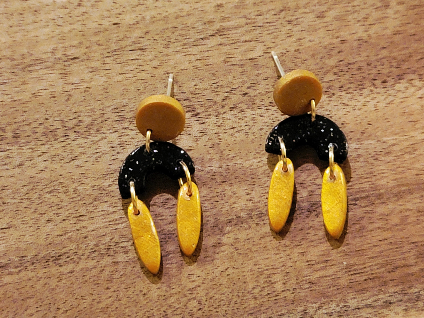 Black & gold dainty dangles