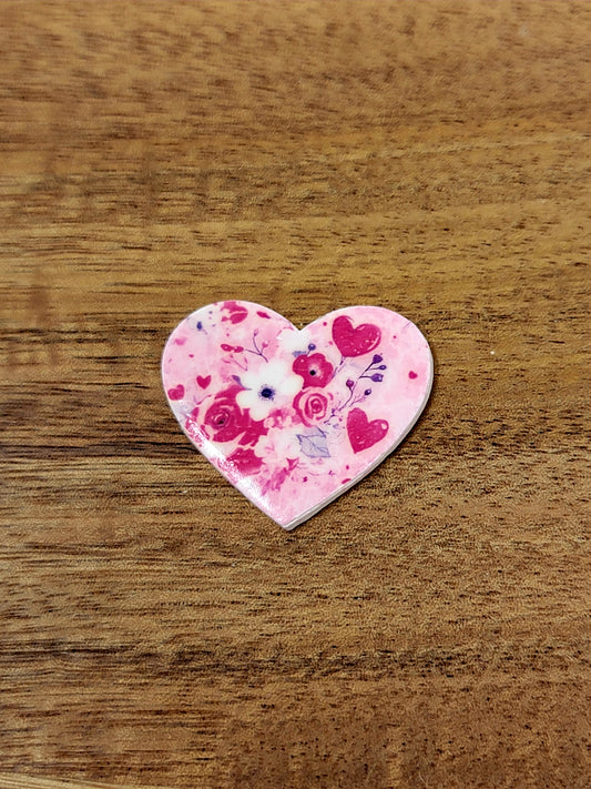 Floral heart fridge magnet