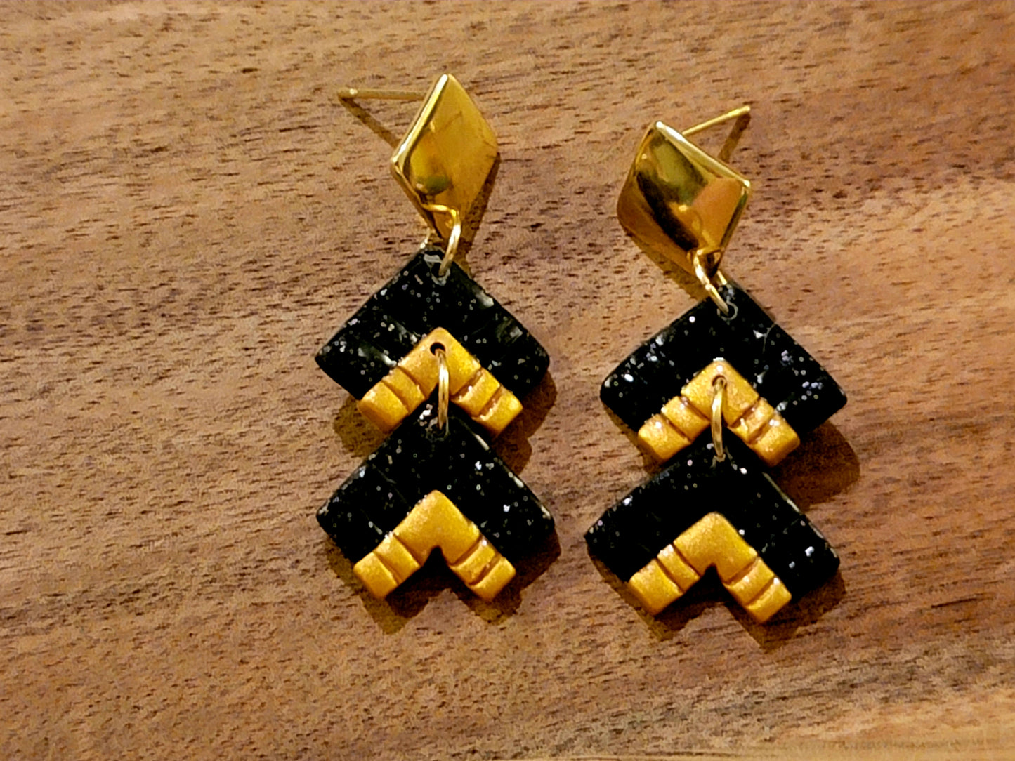Black & gold dangles