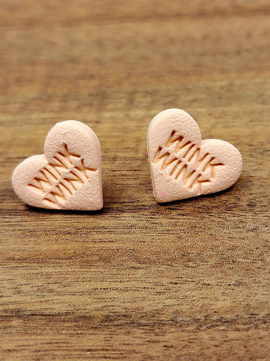 Orange conversation hearts studs