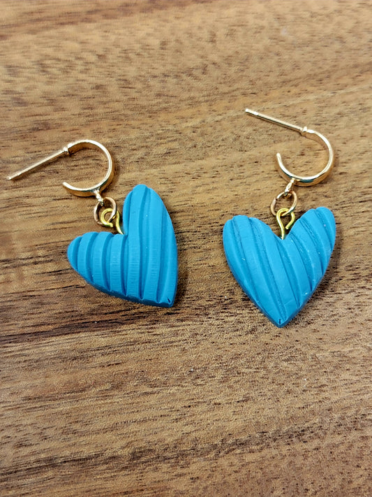 Blue 3D heart dangles