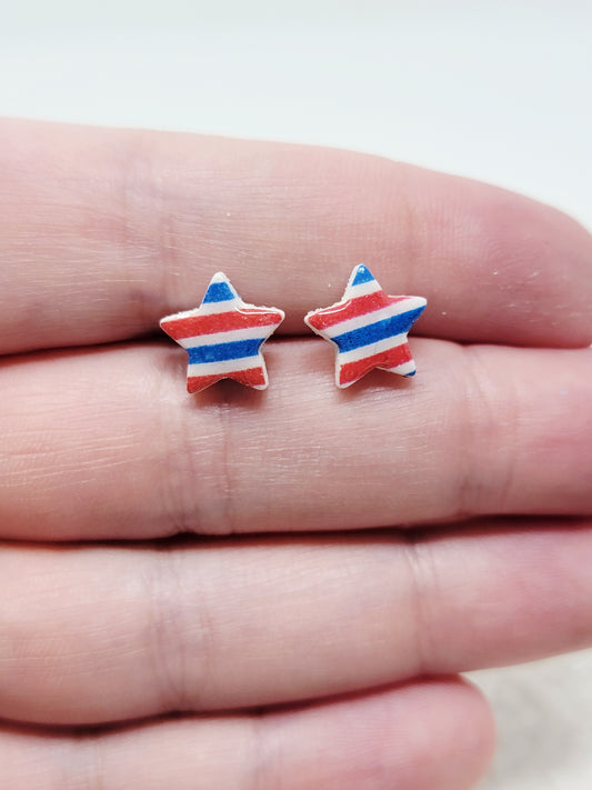 Striped star studs