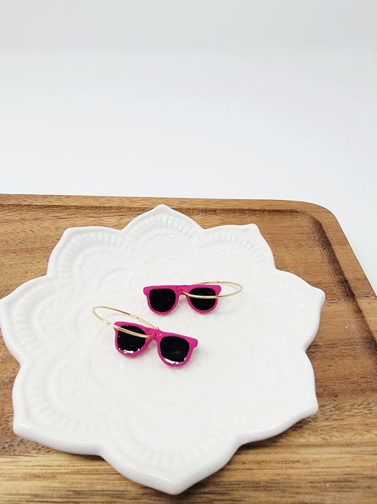 Pink sunglasses hoops