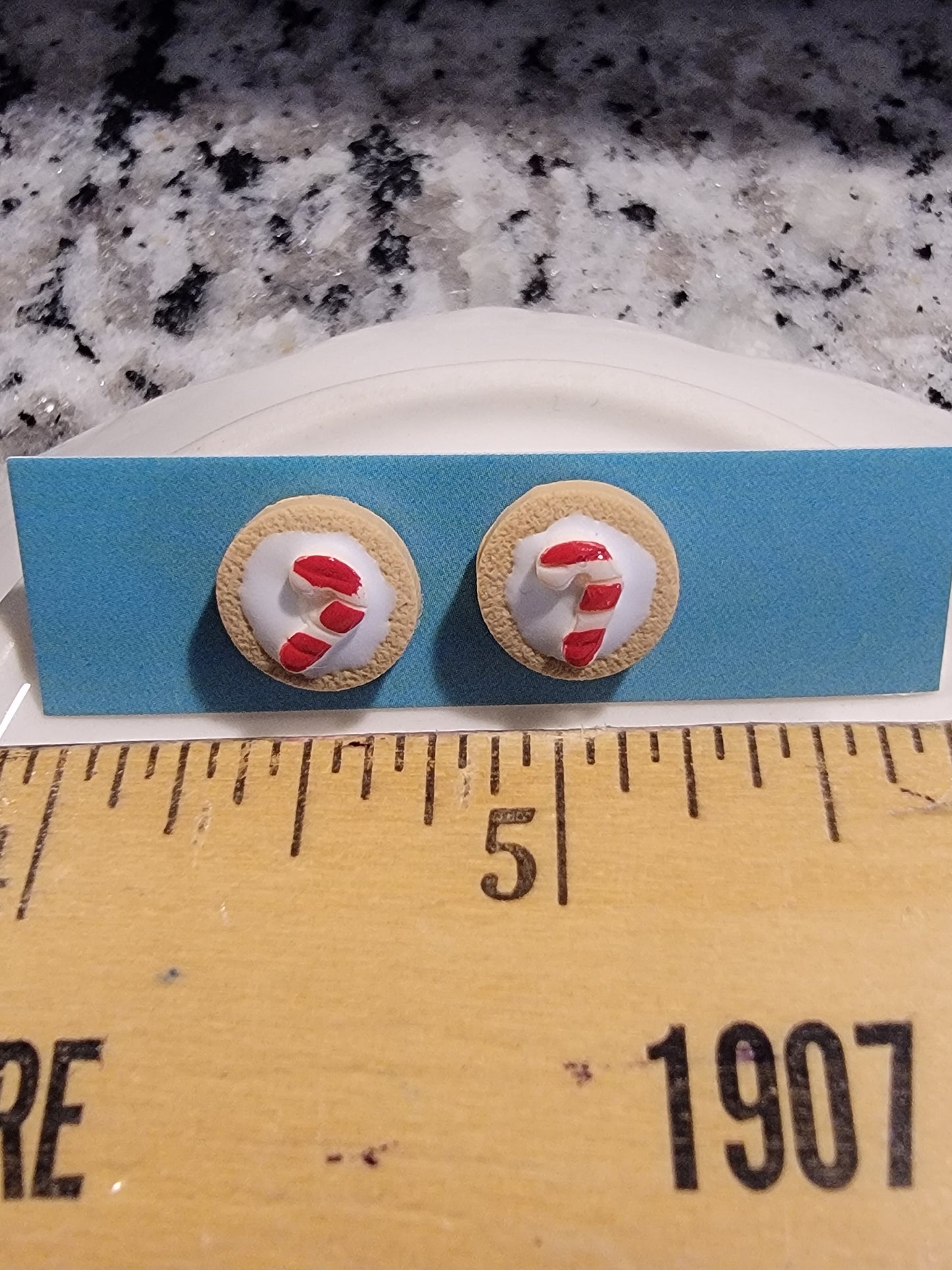 Sugar cookie with candy cane studs